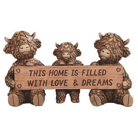7.5"W Highland Cow Family Figurine Home Decor Gift