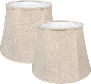 Brown Lamp Shade Set of 2, Large Drum Lampshade for Floor Light and Table Lamp 10x14x10 inch