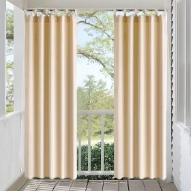 50inch*84inch Luxury Nylon Outdoor Curtains with Waterproof Velcro Closures. High-End Sunscreen Curtains for Patios, Balconies, and Patios.