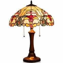 Tiffany-Style Victorian 2-Light Table Lamp with 16" Stained Shade