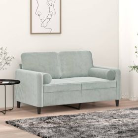 Throw Pillow Light grey Velvet (100% polyester)