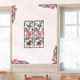 Flower Window - Wall Decals Stickers Appliques Home Decor