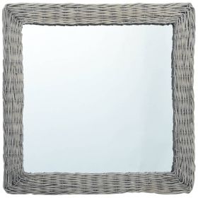 Mirror Natural Rattan, Glass 23.6 x 23.6 in Decorative Inlays
