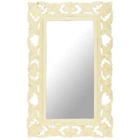 Mirror White Solid mango wood Medium Decorative Inlays Mirror