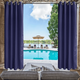 Indoor Outdoor Curtains Grommet Curtain On Top And Bottom 1 Panel (Option: 50 in x 84 in)