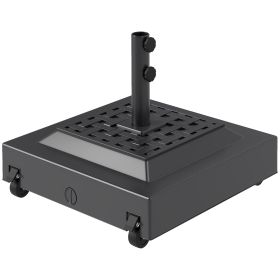 Outdoor Umbrella Stand Base With Wheels, Heavy Duty Patio Umbrella Base, Filled Up To 143lbs With Stand Or 112lbs With Water, Patio Umbrella Hold (Option: Black)