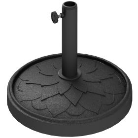 Round Patio Umbrella Base, 26 Lbs Resin Umbrella Stand Base, Heavy Duty Patio Umbrella Holder For 1.31.51.9 Umbrella Poles For Outdoor, Lawn, Poo (Option: Black)