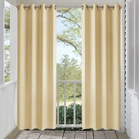 Luxury Nylon Outdoor Curtains with Waterproof Velcro Closures. High-End Sunscreen Curtains for Patios, Balconies, and Patios. (size: 50inch*96inch)