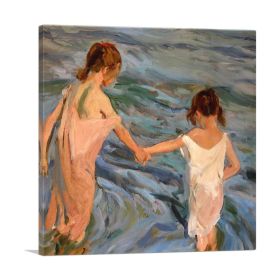 Children in the Sea - 1909 (Type: Standard Framed Canvas Print, size: 30" x 30" / 70cm x 70cm (approx))