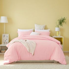 White & Pink Extra Large Duvet Cover Set Includes 1 Duvet Cover & 2 Pillowcases. Made Of Premium Breathable Microfiber With Hotel-grade Minimalis (Option: Pink-Q)